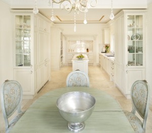 Opulent and luxurious kitchen design with beige and green theme. Design by Wonderful Kitchens, Sydney, Australia. 