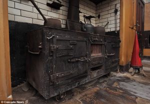 Old industrial era kitchen stove. Archive. By Wonderful Kitchens Australia. 