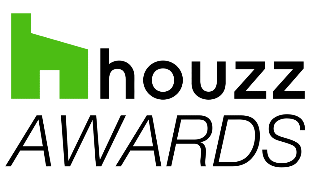 the houzz logo with green and black letters
